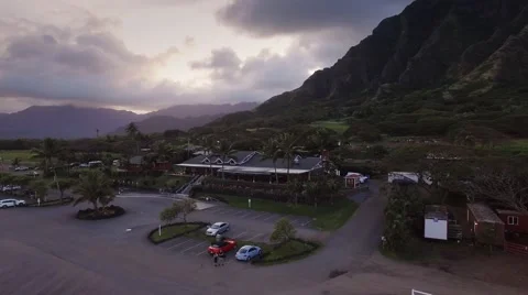 Aerial Oahu Kualoa Ranch Stock Footage 59113279