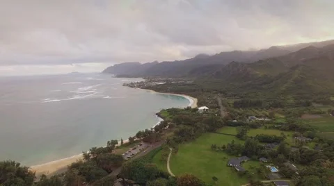Aerial Oahu Laie Beach Park Stock Footage 59139211