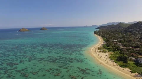 Aerial Oahu Lanikai Beach Stock Footage 59128300
