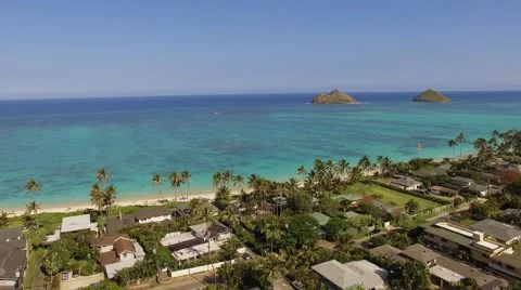 Aerial Oahu Lanikai Beach Stock Footage 59128309