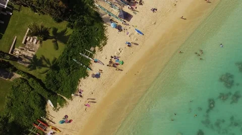 Aerial Oahu Lanikai Beach Stock Footage 59128327