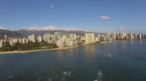 Aerial Oahu Waikiki Honolulu Stock Footage 59114603