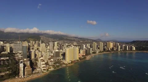 Aerial Oahu Waikiki Honolulu Stock Footage 59114707