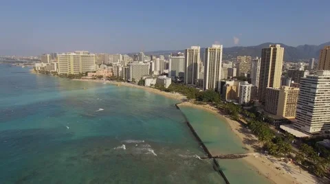 Aerial Oahu Waikiki Honolulu Stock Footage 59139893