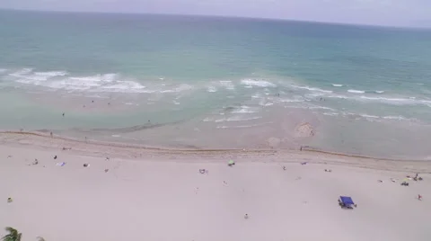Aerial of the Ocean from the Beach Stock Footage 61756568