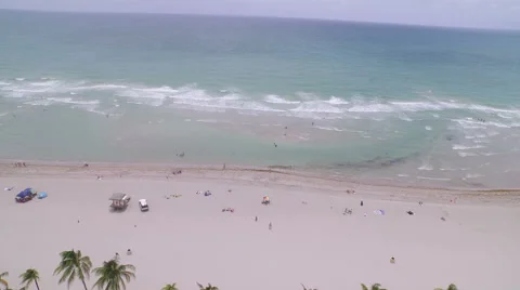 Aerial of the Ocean from the Beach Stock Footage 61756891