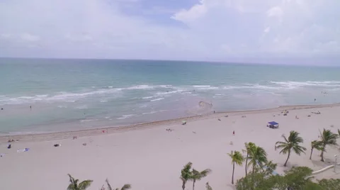 Aerial of the Ocean from the Beach Stock Footage 61757079