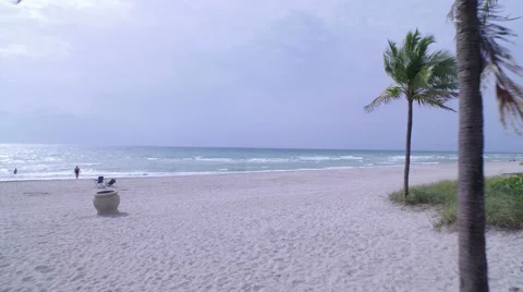 Aerial of the Ocean from the Beach Stock Footage 61855069