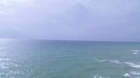 Aerial of the Ocean from the Beach Stock Footage 61855113