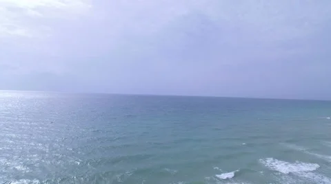 Aerial of the Ocean from the Beach Stock Footage 61855159