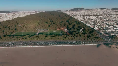 Aerial:  Ocean Beach, Outer Richmond and The Golden Gate Park. San Francisco, Stock Footage 162209293