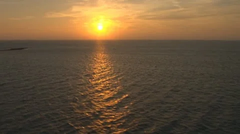 Aerial Ocean Sunset Video stock 10789716