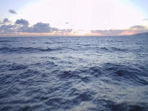 AERIAL OCEAN SUNSET Stock Footage 80848274