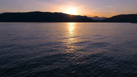 Aerial ocean sunset Stock Footage 116516681