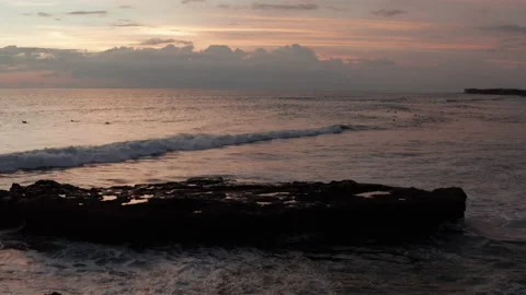 Aerial of the ocean at sunset Stockbeeldmateriaal 218332215