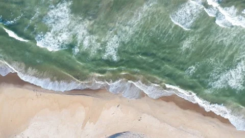 Aerial of ocean wave on beach background Stock Footage 145603545