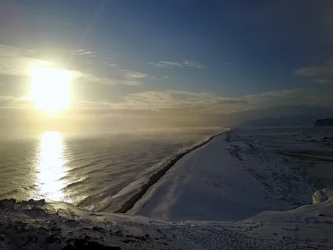 Aerial ocean waves beach view  Stock Footage 75602548