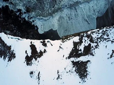 Aerial ocean waves beach view  Stock Footage 75602584
