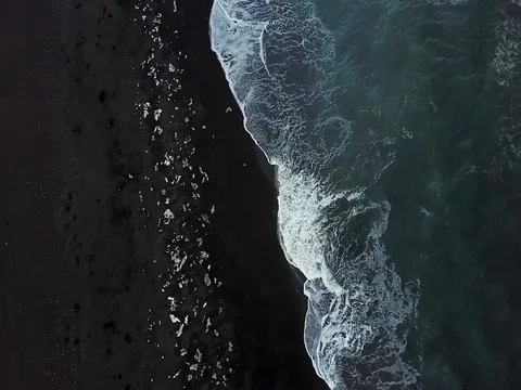 Aerial ocean waves beach view  Stock Footage 75602621