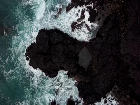 Aerial ocean waves beach view  Stock Footage 75602667