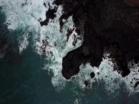 Aerial ocean waves beach view  Stock Footage 75602673