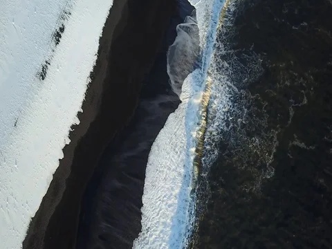 Aerial ocean waves beach view  Stock Footage 75602680