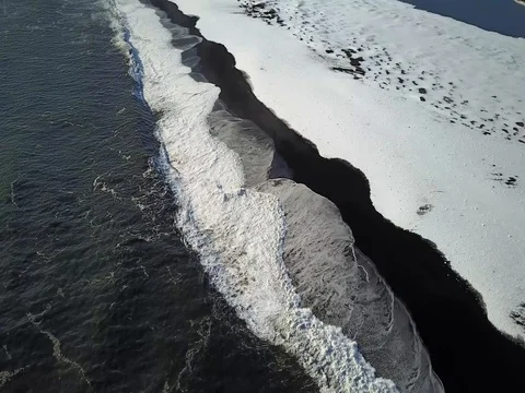 Aerial ocean waves beach view  Stock Footage 75602702