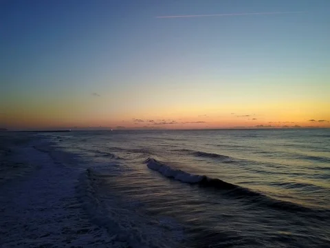 Aerial ocean waves beach view Stock Footage 75667089