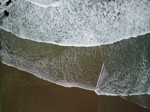 Aerial ocean waves beach view Stock Footage 75667109
