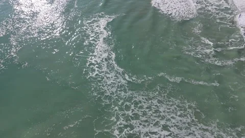 Aerial ocean waves texture with foam patterns natural sea background Stock Footage 328282514