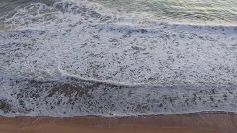 Aerial Ocean Waves Texture Foamy Sea Surface Natural Water Background Stock Footage 325293050