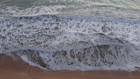 Aerial Ocean Waves Texture Foamy Sea Surface Natural Water Background Stock Footage 325293060
