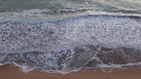 Aerial Ocean Waves Texture Foamy Sea Surface Natural Water Background Stock Footage 325293062