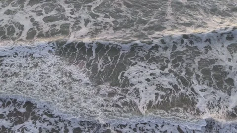 Aerial Ocean Waves Texture Foamy Sea Surface Natural Water Background Stock Footage 325293077