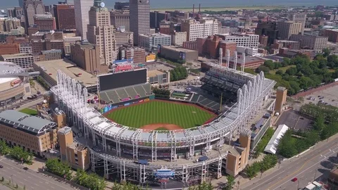 Aerial Ohio Cleveland July 2017 Sunny Day 4K Inspire 2 Stock Footage