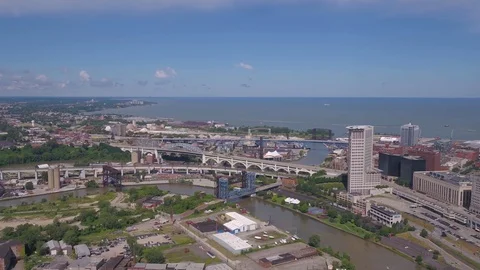 Aerial Ohio Cleveland July 2017 Sunny Da... | Stock Video | Pond5