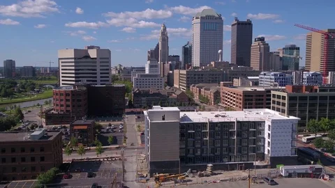 Aerial Ohio Columbus July 2017 Sunny Day 4K Inspire 2 Stock Footage