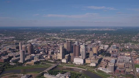 Aerial Ohio Columbus July 2017 Sunny Day 4K Inspire 2 Stock Footage