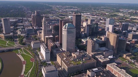 Aerial Ohio Columbus July 2017 Sunny Day 4K Inspire 2 Stock Footage