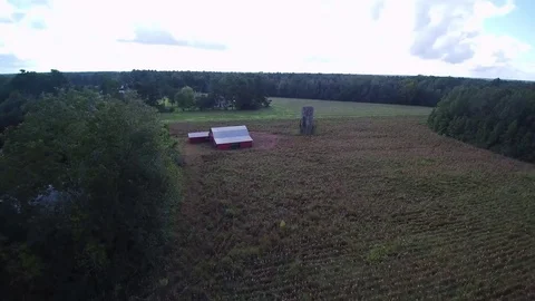 Aerial of Old Barn Stock Footage 82225161