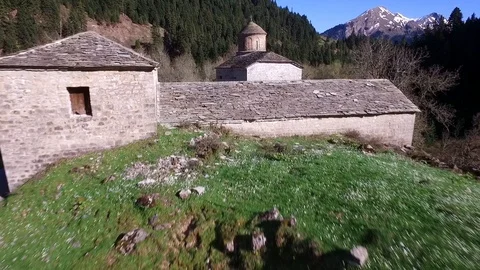 Aerial old church Stock Footage 95808331