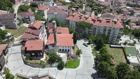 Aerial old mosque Stock Footage 201017755