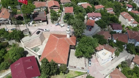 Aerial old mosque Stock Footage 201483842