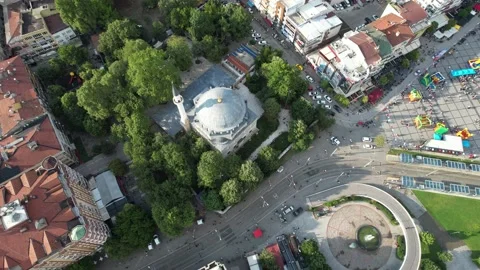 Aerial old mosque Stock Footage 201699809