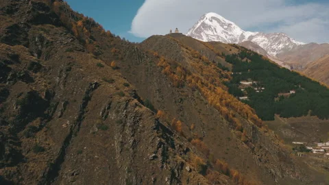 Aerial old temple on mountain  Video stock 172037595