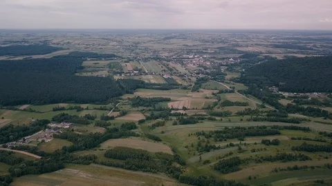 Aerial of open fields  Stock Footage 93635059