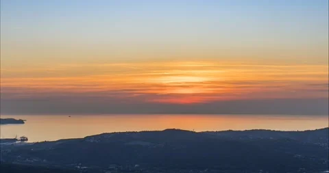 Aerial or elevated view of colorful sunset Stock Footage 166879682