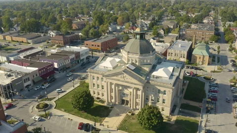 Aerial orbit around a courthouse Stock Footage 214035700