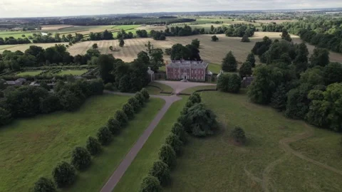 Aerial Orbit of Beningbrough Hall, stately home in York, England. Stock Footage