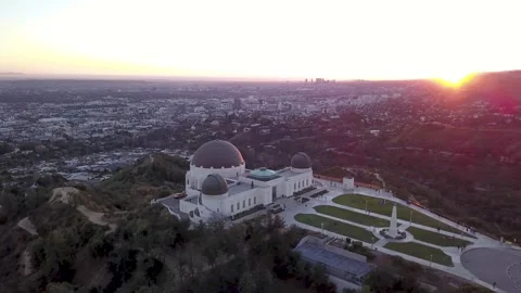 Aerial orbit of the famous historic Griffith Observatory landmark in Los Angeles Stock-Footage 165132353